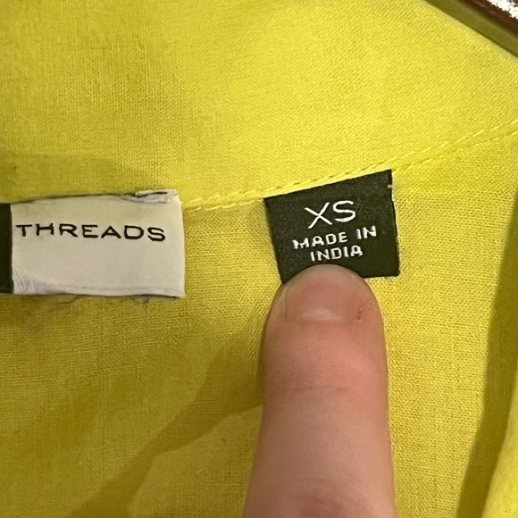 Neon Yellow Saks Fifth Button Down - Picture 3 of 4